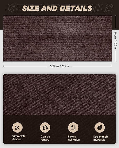 VIVOYAN 78.7"x15.8" Cat Scratch Mat,Trimmable Self-Adhesive Carpet,DIY Climb Cat Scratcher for Cat Couch Furniture or Wall Protector,Covering Cat Tower,and Replacement Pads (Brown)