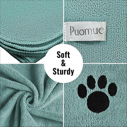 Microfiber Dog Towels for Drying Dogs, Super Absorbent and Soft Pet Grooming Towel, 40 Inch X 23.6 Inch, Perfect for Large, Medium or Small Dogs, Lake Blue