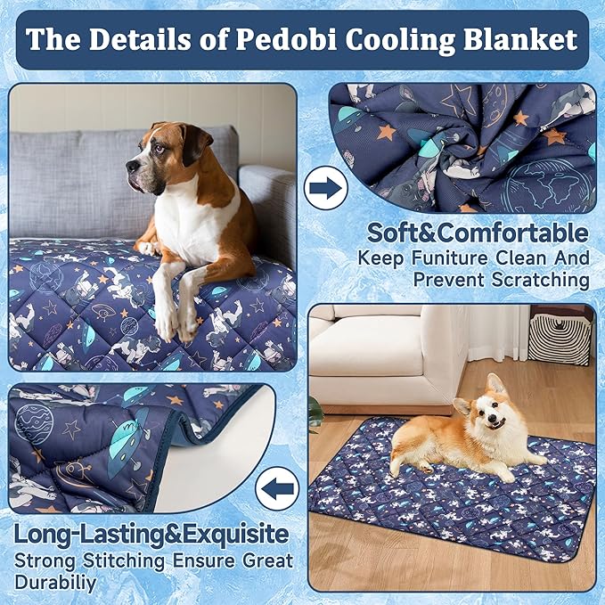 Premium Cooling Mat for Large Dogs - Washable Dog Cooling Throw Blanket，Durable Pet Mat for Cat, Soft Summer Blanket for Hot Weather, 40''x60''