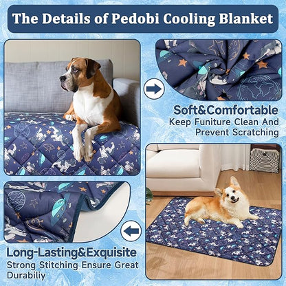 Premium Cooling Mat for Large Dogs - Washable Dog Cooling Throw Blanket，Durable Pet Mat for Cat, Soft Summer Blanket for Hot Weather, 40''x60''