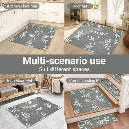 Carpet Stair Treads, Non-Slip Landing Mat for Wooden Steps Indoor, 30"x 30" Peel and Stick Soft Stair Rugs for Pets Non Skid Wood Staircase Step Treads Reusable, Grey