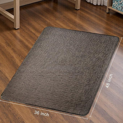 Sycoodeal Office Chair Mat for Hardwood & Tile Floor,Computer Gaming Chair Mat for Rolling Chairs Non-Curve, Anti-Slip, Heavy Duty Floor Protector for Home Office,Dark Coffee (36" x 48")