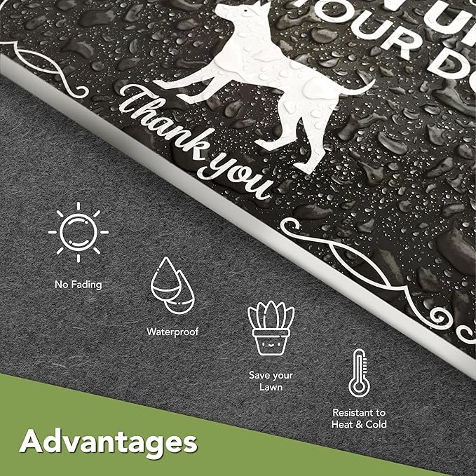 2 PC Clean Up After Your Dog Signs - 8x12 Double Sided Coroplast Please Pick Up After Your Dog Sign