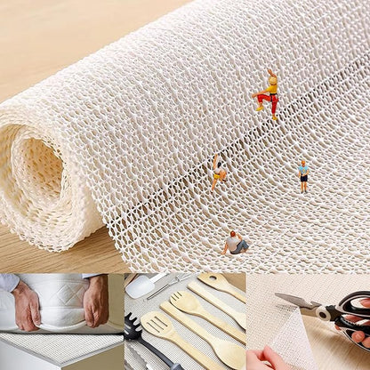 Non Slip Rug Pad Grippers 2 x 3 Ft for Hardwood Floors, Thick Carpet Pads Gripper for Tile Floors,Rug Grip for Area Rug,Sofa,Chair,Cushion Keep Your Rugs Safe and in Place, Cream