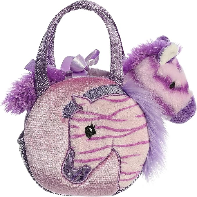 Aurora® Fashionable Fancy Pals™ Jungle Bundles Zebra Stuffed Animal - Plush with Stylish Purse for Dress Up Fun - Perfect for Kids 3+ Years, Costumes, and Birthdays - Multicolor 5 Inches