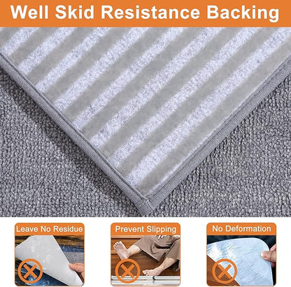 BEQHAUSE Stair Treads for Wooden Steps 28inX9in, Non Slip Carpet Stair Treads Indoor Stair Runners Machine Washable, Soft Stair Rugs Mat Surface Polyester TPE Backing, 15pcs, Grey