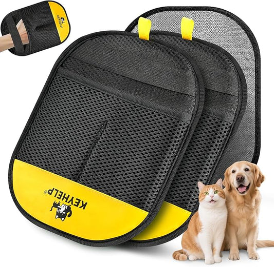 2PCS Pet Hair Removal Gloves for Dogs & Cats, Newly Upgraded Reusable Electrostatic Pet Hair Glove, Magic Brush Pet Hair Remover Tool for Clothing, Couch, Carpet, Car Seat