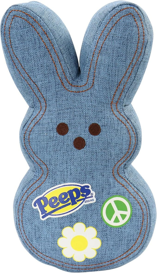 Animal Adventure | 9" Light Blue Denim Shaggy Bunny Peeps Plush | Easter Basket Stuffed Animals for Kids | Marshmallow Candy | Huggable Soft Plushie Stuffers Buddy Toy | Collectable Gifts | Aged 3+
