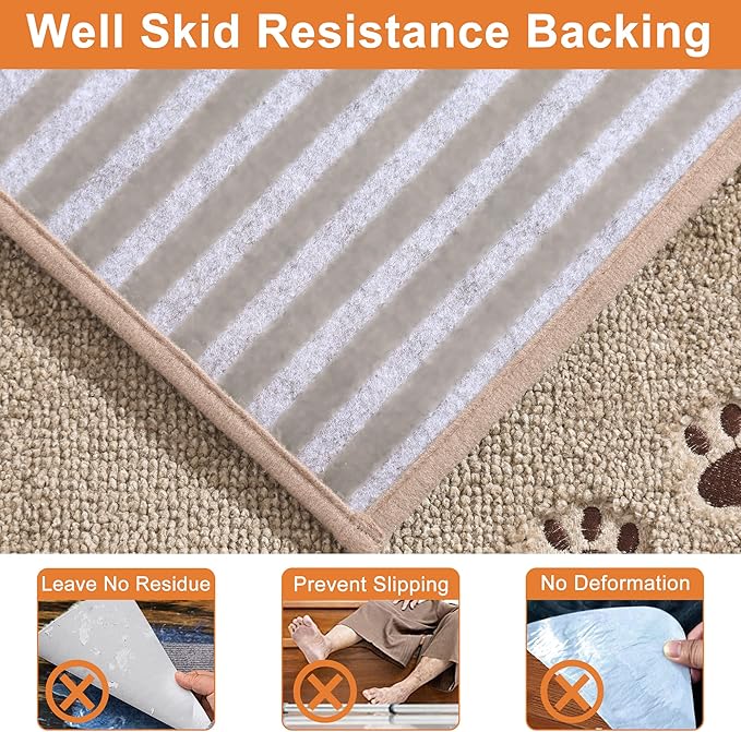 BEQHAUSE Stair Treads for Wooden Steps 28inX9in, Non Slip Carpet Stair Treads Indoor Stair Runners Machine Washable, Soft Stair Rugs Mat Surface Polyester TPE Backing, 4pcs, Beige