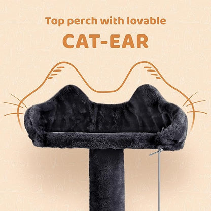 Topeakmart Multi-Level Cat Tree for Indoor Cats Cat Tree Tower for Large Cats with Sisal-Covered Scratching Posts, Condo, Stable Cat Tower, Cat Furniture Play Center for Indoor Cats Activity