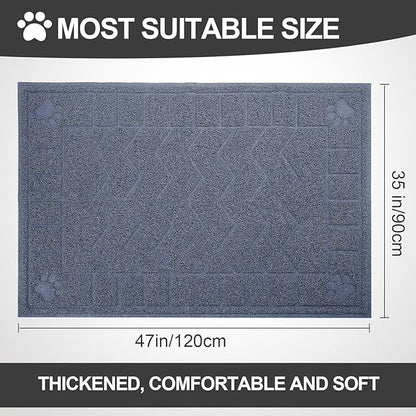 Cat Litter Mat, Litter Trapping Mat Soft on Kitty Paws, 47" x 35" Kitten Litter Box Mat for Cleaner Floors, Waterproof, Easy Clean, Durable XL Large Size Cat Litter Pad for Kitten.…