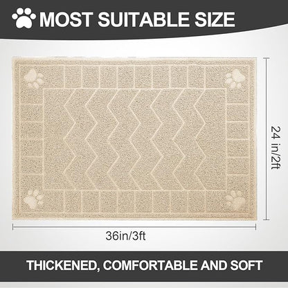 Cat Litter Mat, Litter Trapping Mat Soft on Kitty Paws, 35" x 24" Kitten Litter Box Mat for Cleaner Floors, Waterproof, Easy Clean, Durable Large Size Cat Litter Pad for Kitten.