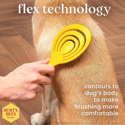 Burt’s Bees for Pets Porcupine Bristle Brush for Large Dogs with Handle Made from Recycled Plastics Collected from Coastal Communities - Flex-head Grooming Brush