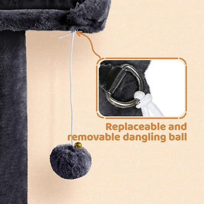 Topeakmart Multi-Level Cat Tree for Indoor Cats Cat Tree Tower for Large Cats with Sisal-Covered Scratching Posts, Condo, Stable Cat Tower, Cat Furniture Play Center for Indoor Cats Activity