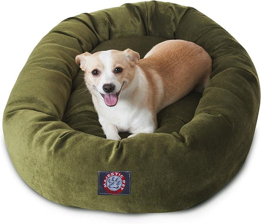 Majestic Pet Villa 32 Inch Shredded Memory Foam Dog Bed for Medium Sized Dog 32x23x7 Inch–Orthopedic Pet Bed - Washable Medium Puppy Mat with Head Support-Fern