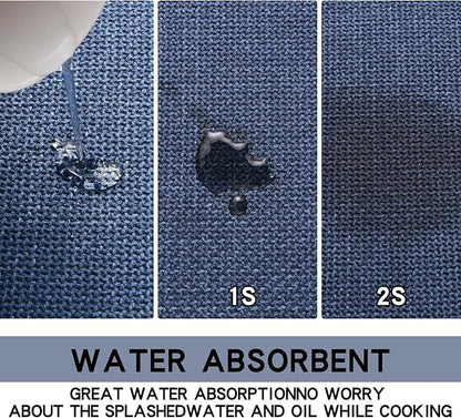 Kitchen Mat, Cushioned Non Slip Rugs for Kitchen Floor, Absorbent Runner Comfort Standing Mats Washable for Kitchen, Office, Home (Dark Blue, 35.4"x71")
