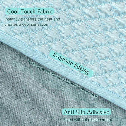 Upgraded Self-Cooling Dog Mat - Breathable Pet Cooling Pad for Dogs & Cats, Indoor & Outdoor Use, Washable Cooling Blanket for Comfort