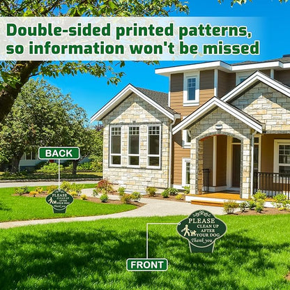 2 Pack Please Clean Up After Your Dog Sign, 10”x14” Double-Sided No Dog Poop Signs Heavy Duty Aluminum for Lawn Easy Install, Pick Up After Your Dog Sign with Integrated Stake for Yard, Outdoor Use