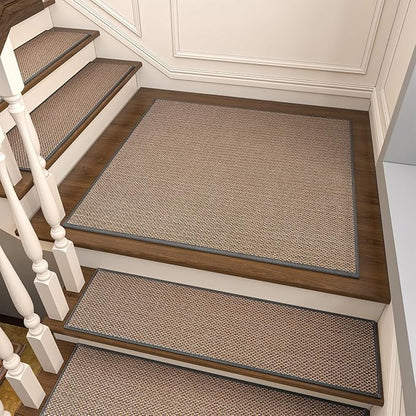 PADOOR Non Slip Stair-Treads Matching-Mat for Wooden Steps, Square Rubber Backing Non Slip Stair Landing Mat 30x30 inch