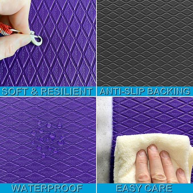 Seagull Multipurpose Foam Rubber Pet Grooming Table Mat 24 x 36 Inch Dog Grooming Mat for Table Cat Grooming Mat Dog Bath Mat Pet Vet Mat Non Slip Soft Waterproof Purple