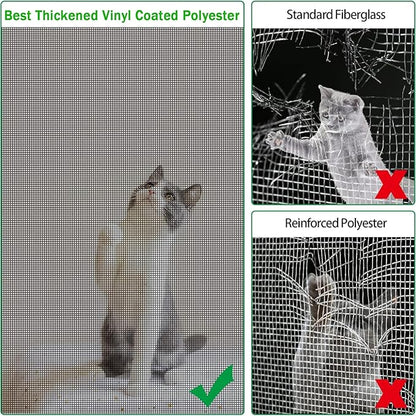QWR Pet Proof Window Screen Replacement Kit, 39"x118" Durable High Hardness Screen Mesh Replacement Window Screens Repair Kit for Sliding Screen Door,Patio and Windows.(Folded Package with Tool Kit)