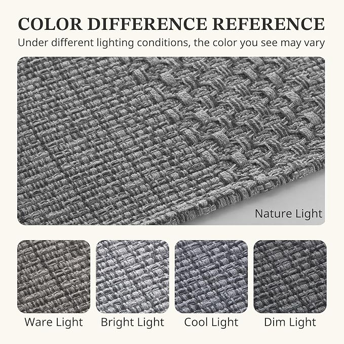 Kitchen Rugs, Kitchen Mats for Floor, Machine Washable Rugs 20"x30"+20"x48" Boho Style, Anti-Skid TPR Backing for Kitchen, Laundry, Durable, Easy Clean Spring & Everyday Use - Grey