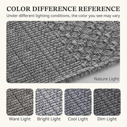 Kitchen Rugs, Kitchen Mats for Floor, Machine Washable Rugs 20"x30"+20"x48" Boho Style, Anti-Skid TPR Backing for Kitchen, Laundry, Durable, Easy Clean Spring & Everyday Use - Grey