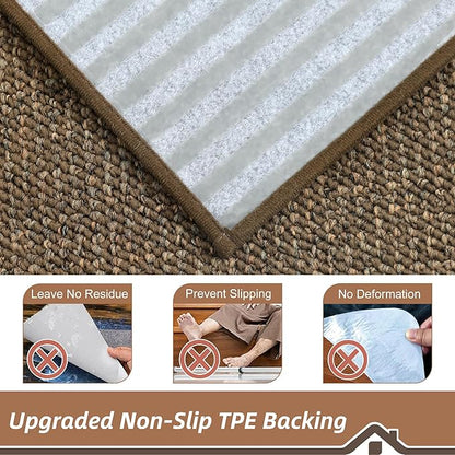BEQHAUSE Stair Treads for Wooden Steps 28inX9in, Carpet Stair Treads Non Slip Indoor, Machine Washable Stair Runners for Kids Elders and Pets, Carpet for Stair Rugs Mat, TPE Backing, 1pcs, Brown