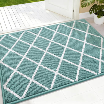 Finchitty Indoor Door Mat, Dirt Resistant and Absorbent, Low-Profile, Non-Slip, Washable Inside Floor Mats for Front Door, Back, and Entrance, 36" x 24", Sage Green
