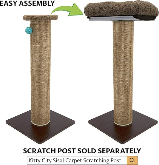 Kitty City Sisal Post Scratcher Perch Platform Attachment Accessory (Perch Platform Only)
