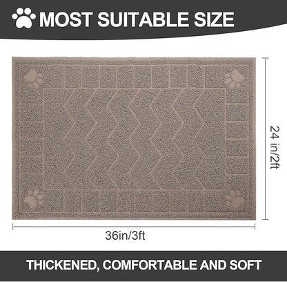 Cat Litter Mat, Litter Trapping Mat Soft on Kitty Paws, 35" x 24" Kitten Litter Box Mat for Cleaner Floors, Waterproof, Easy Clean, Durable Large Size Cat Litter Pad for Kitten.