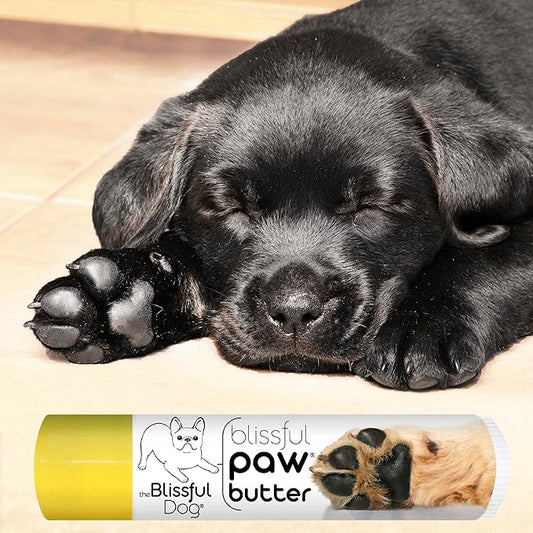 The Blissful Dog Paw Butter, Moisturizer for Dry Paw Pads, Softens and Protects a Rough Paw in Winter, Versatile, Lick-Safe Dog Paw Pad Balm 0.15 oz.