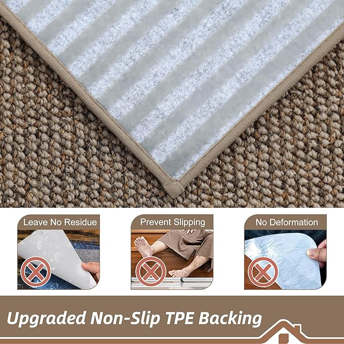BEQHAUSE Stair Treads for Wooden Steps 28inX9in, Carpet Stair Treads Non Slip Indoor, Machine Washable Stair Runners for Kids Elders and Pets, Carpet for Stair Rugs Mat, TPE Backing, 4pcs, Taupe