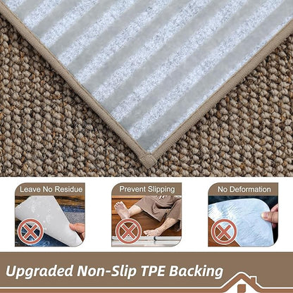 BEQHAUSE Stair Treads for Wooden Steps 28inX9in, Carpet Stair Treads Non Slip Indoor, Machine Washable Stair Runners for Kids Elders and Pets, Carpet for Stair Rugs Mat, TPE Backing, 4pcs, Taupe
