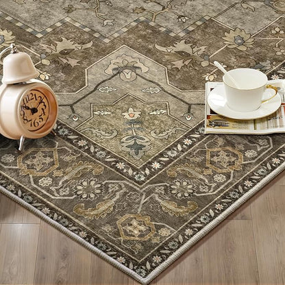 Ciicool Washable Vintage Runner Rugs - 2'6" x 10' ft Hallways Carpet, Boho Low Pile Long Non Slip Soft Stair Runners Kitchen Indoor Oriental Throw Rug for Living Room
