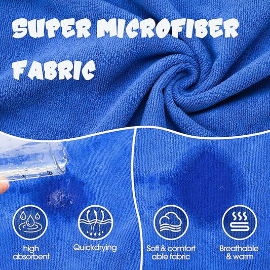 Super Absorbent Dog Bathrobe, Microfiber Bath Robe Towel for Fast Drying, Cozy Fit, Adjustable Belly Strap, Unique Dinosaur Design Dog Drying Coat for Bath, Rainy Walks & Cold Weather