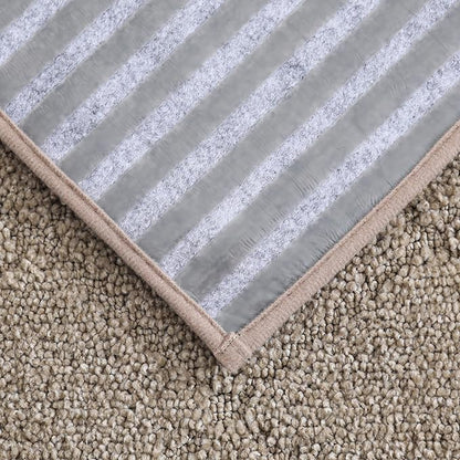 COSY HOMEER Stair Landing Rug Non-Slip 20"x32" Stair Treads for Wooden Steps,Washable Peel and Stick Stair Treads Matching Mats,Pet Friendly Soft Reusable Stair Landing Mat for Kids and Elders,Beige
