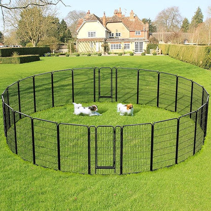 Yaheetech Dog Playpen Outdoor, 47 inch 12 Panels Dog Pen Indoor Heavy Duty Puppy Exercise Pen Metal Pet Fence for RV Camping/Yard/Garden