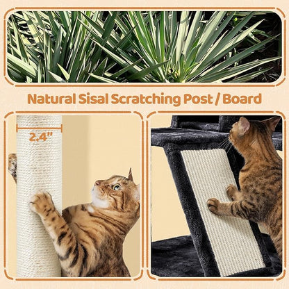 Topeakmart Multi-Level Cat Tree for Indoor Cats Cat Tree Tower for Large Cats with Sisal-Covered Scratching Posts, Condo, Stable Cat Tower, Cat Furniture Play Center for Indoor Cats Activity