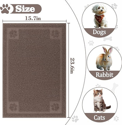 Darkyazi Pet Feeding Mat Large for Dogs and Cats,24"×16" Flexible and Easy to Clean Feeding Mat,Best for Non Slip Waterproof Feeding Mat. (Coffee)
