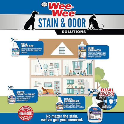 Four Paws Wee-Wee Pet Stain and Odor Eliminator for Carpet Stains 128 Ounces