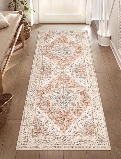 Ciicool Washable Runner Rug, 2'x5' Kitchen Non-Slip Vintage Carpet Rug Runners for Hallways Bedroom Kitchen Laundry Room Bathroom Decor