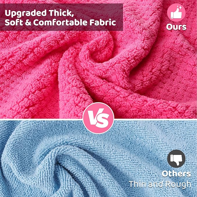 SlowTon Dog Bathrobe Towel - Super Absorbent Microfiber Pet Quick Drying Towel, Wearable Soft Bath Robes for After Bath Shower Swim Wet Walk, Adjustable for Small Middle Large Dogs (Pink, 2XL)