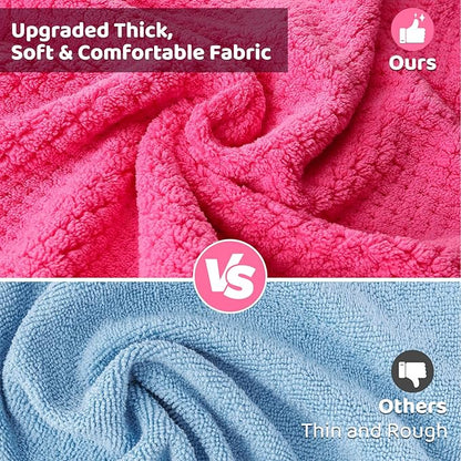 SlowTon Dog Bathrobe Towel - Super Absorbent Microfiber Pet Quick Drying Towel, Wearable Soft Bath Robes for After Bath Shower Swim Wet Walk, Adjustable for Small Middle Large Dogs (Pink, 2XL)
