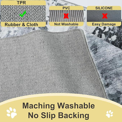COMSLE Door Mat Soft Absorbent Indoor Front Entryway Rug Machine Washable Entrance Mats for Muddy Paws Non Slip Throw Rugs 20" x 32" Doormat for Inside Foyer Bedroom - Gray