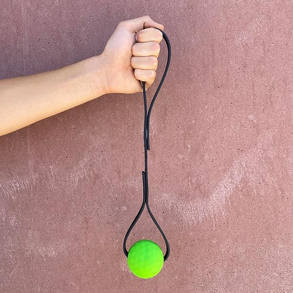 K9 Ops Dog Ball Tug with Handle Biotug Fetch Toy - Rubber Reward Toys - Large Dogs Durable Indestructible Aggressive Chewers Pitbull Dobermann Rottweiler Shepherd (MD/LG, Envy Green)