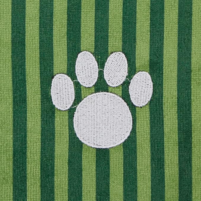 Bone Dry Pet Grooming Towel Collection Absorbent Microfiber X-Large, 41x23.5, Striped Hunter Green (Pack of 2)