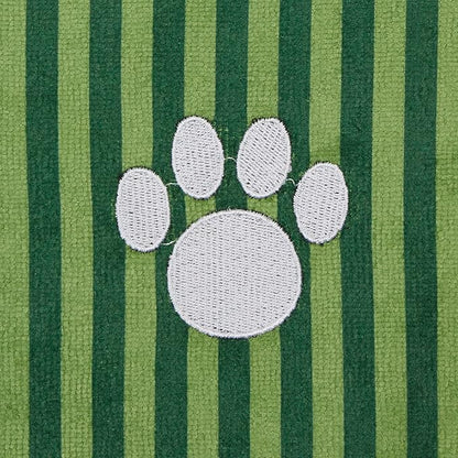 Bone Dry Pet Grooming Towel Collection Absorbent Microfiber X-Large, 41x23.5, Striped Hunter Green (Pack of 2)