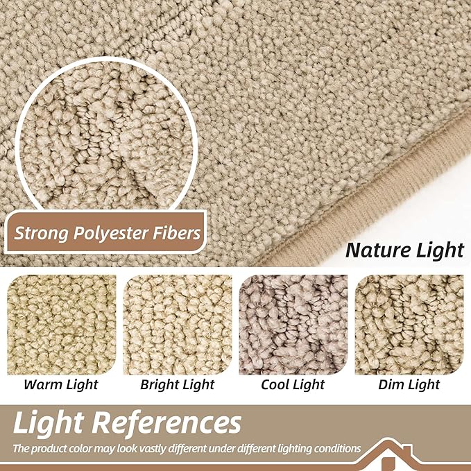 BEQHAUSE Dirt Trapper Door Mat 32" x 48", Doormat Non-Slip Entryway Rugs Washable, Dog Door Mat Stain Resistant and Absorbent Welcome Floor Mat for Front Back Door, Mud Wet Shoes & Paws, Warm Beige