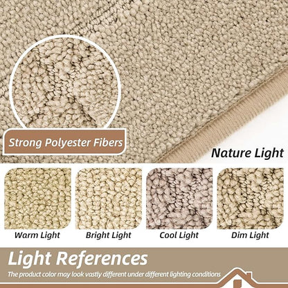 BEQHAUSE Dirt Trapper Door Mat 20" x 32", Doormat Non-Slip Entryway Rugs Washable, Dog Door Mat Stain Resistant and Absorbent Welcome Floor Mat for Front Back Door, Mud Wet Shoes & Paws, Warm Beige